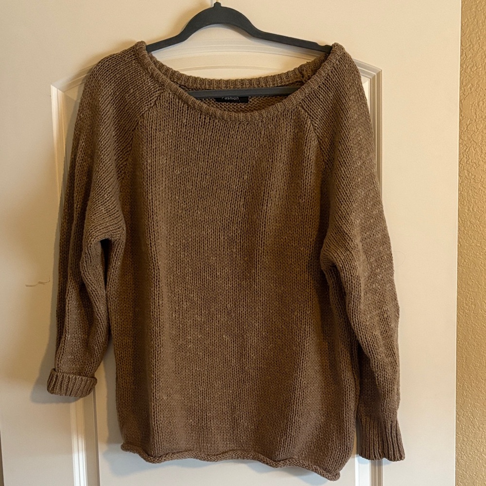 Brown Knit Women's Sweater